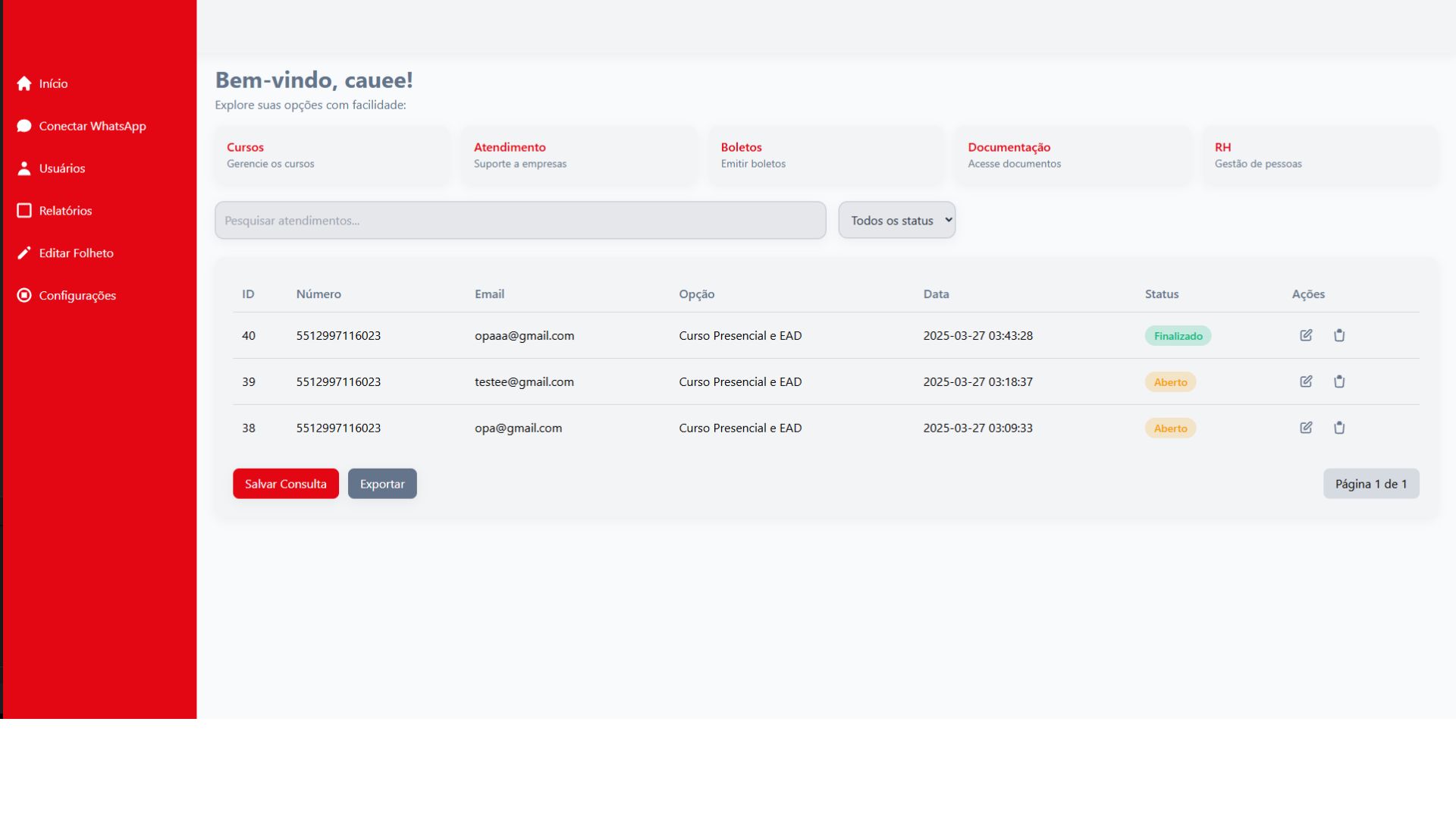 Chatbot para Atendimento SENAI
